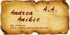 Andrea Anikić vizit kartica